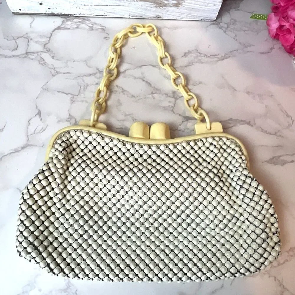 Whiting and Davis Alumesh and Bakelite handbag purse vintage